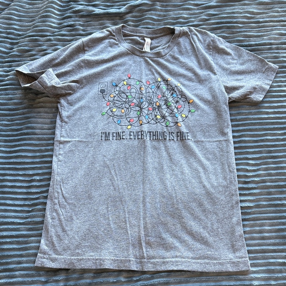 Bella Canvas Funny Gray Tee with Festive Print